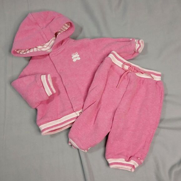 The Children's Place 2 Pc Hoodie Jacket Jogger Pant Set Sweats Baby Girls 0-3mo - Picture 1 of 7
